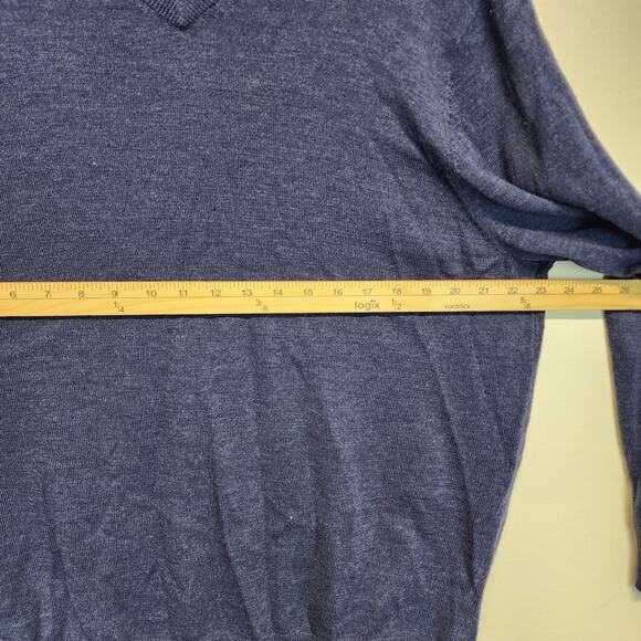 Ethan Pierce 100% Fine Merino Wool Sweater Size XL Blue Long Sleeve Preppy Dad - Picture 8 of 9